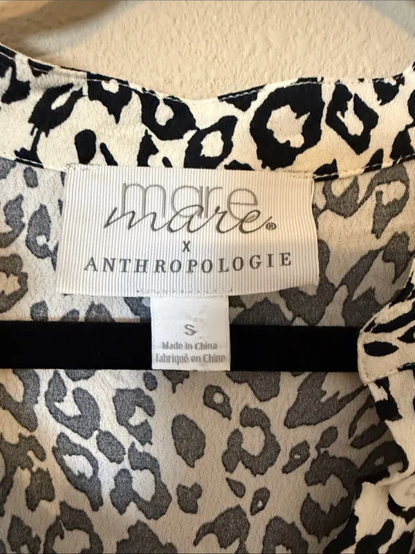 MARE MARE X ANTHROPOLOGIE Black White Leopard‎ Print Lynda Maxi Dress Size Small - Image 6