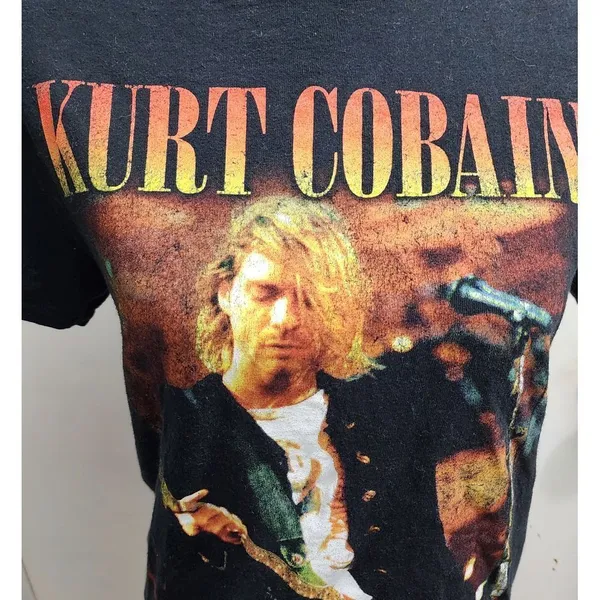 Vintage‎ Kurt Cobain Grunge Rock Band Graphic T-Shirt Concert Print Size S - Image 2