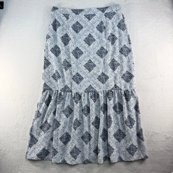 Cato L Maxi Skirt Button Front Tiered Cottagecore Boho Coastal Vacation Cruise - Image 9