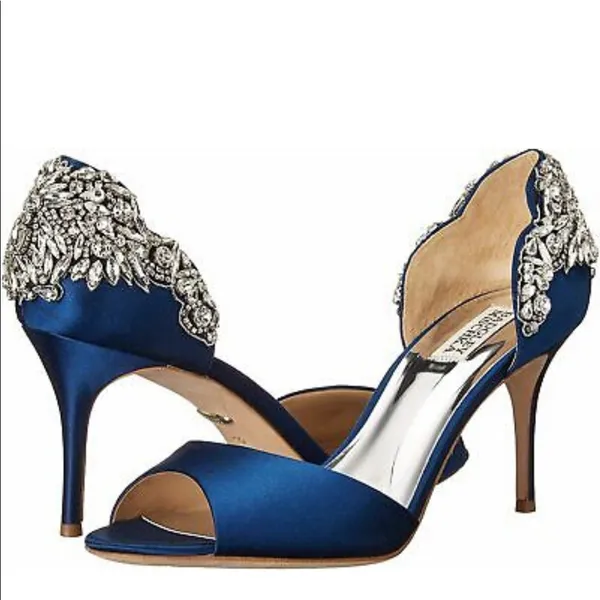 Size 7 Celeste badgley mischka Blue Open toe Heels - Image 3