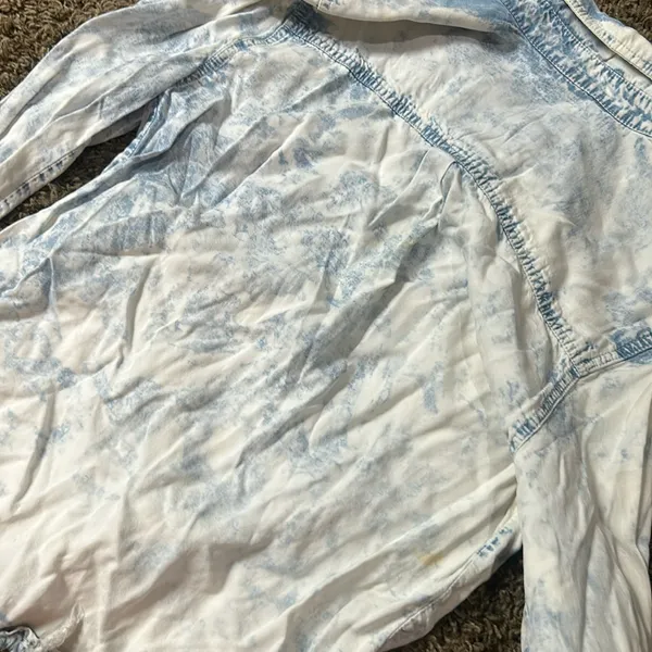 Zara Garage Acid Washed Boyfriend Denim Button Up‎ Size XS/S - Image 5