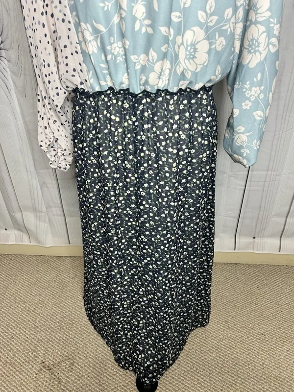 Piper & Scoot Maxi Dress Multi Pattern Boho Cottagecore Sz Large - Image 11