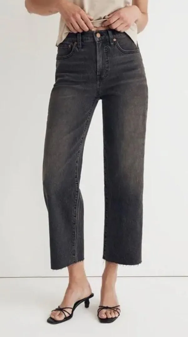 Madewell The Perfect Vintage Wide-Leg Crop Jean In Black - Image 2