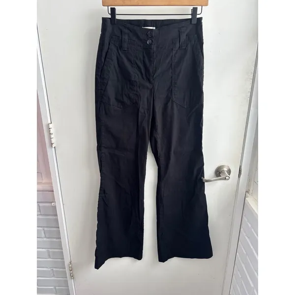 Maeve by Anthropologie The‎ Naomi Linen Blend Wide Leg Flare Pants Size 4 boho - Image 2