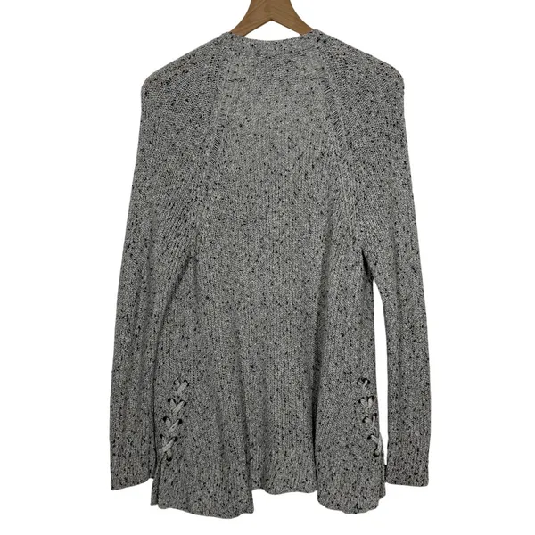 American Eagle Knit Cardigan Sweater Size L Gray Open Front Knit Cozy Comfort - Image 2