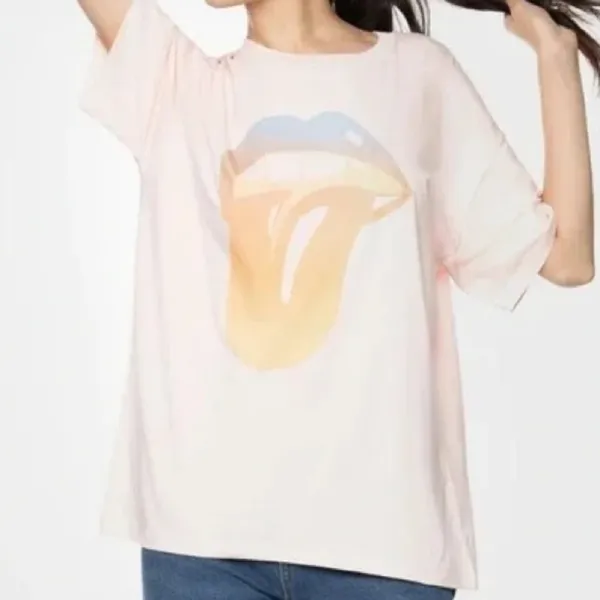 Dex Rolling Stone Graphic Tee Vtg Pink Size 2X - Image 2