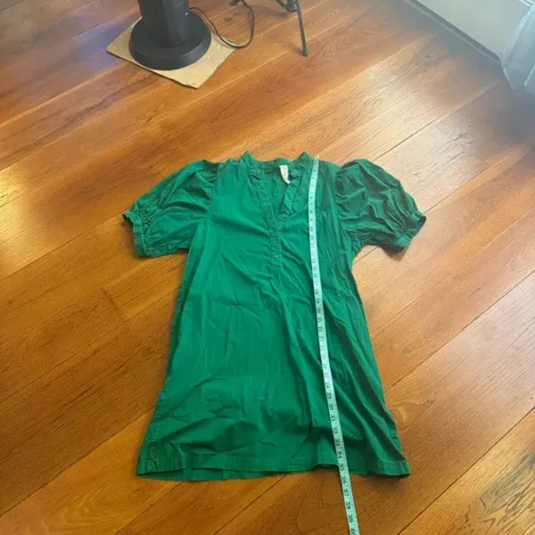 Anthropologie Amadi Glisy Puff Sleeved Green Shirt‎ Dress size M - Image 7