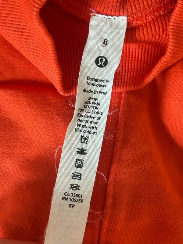 Lulu Townsend Lululemon Orange LA Reversible Mock Neck Sz 8 - Image 7