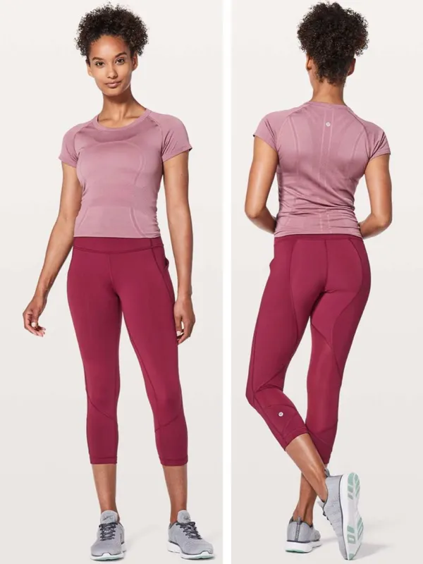 LULULEMON Pace Rival Crop *22" in Ruby Wine Sz. 6 - Image 2