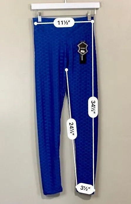 Women’s Butt Lifting Yoga Activewear Pants Leggings Blue NWT TikTok Leggings - Image 6