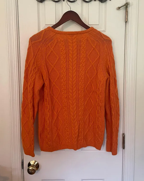 Y2K Boden Orange Swedish Cable Knit Jumper - Image 5