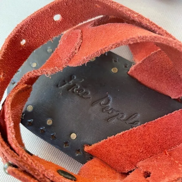 Free People Sunever Suede Gladiator Sandal in Red Size 10‎ - Image 4