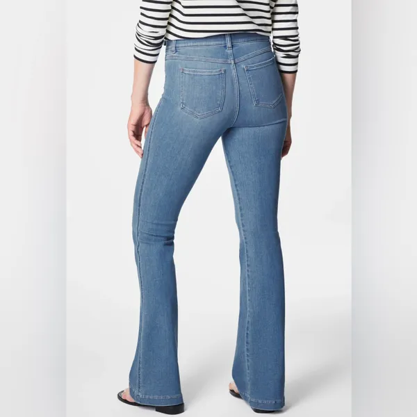 SPANX Everywear Flare Jeans in Authentic Blue Size XL 16 - Image 2