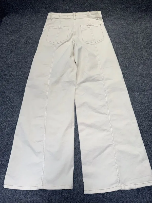 Anthropologie Maeve By Delaney Clean-Seamed High-Rise Wide-Leg Jeans size 31T - Image 3