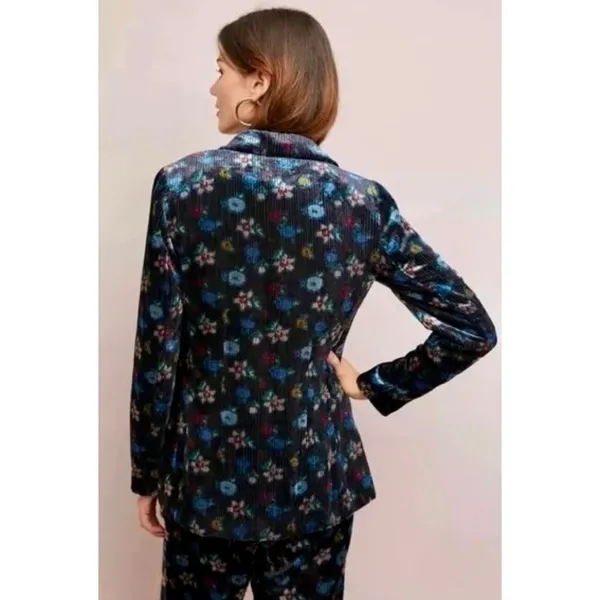 Anthropologie ETT:TWA Blooming Floral‎ Corduroy Blazer Jacket Academia Size 2 - Image 8