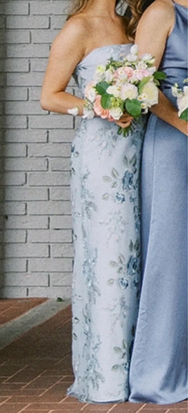 Blue floral Jenny Yoo Formal Gown - Image 2