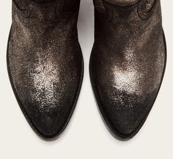 Frye Billy Western Short Boots Metallic Gold NEW - Image 5