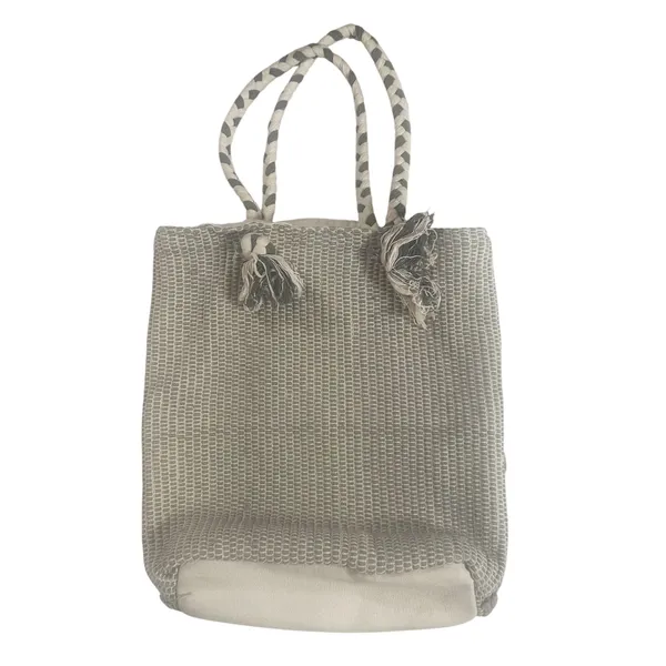 Artisan NY Woven Rope Handle Oversized Gray Boho Beach Tote Bag - Image 7