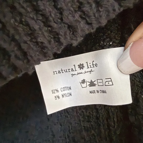 Natural Life Cotton Boho Relaxed Coastal Clean Knit Sweater Vest M Black NWT - Image 4