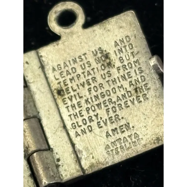 Antaya Vintage 925 Sterling Silver Lord'S Prayer Bible The Good Book-2.55 Grams - Image 4