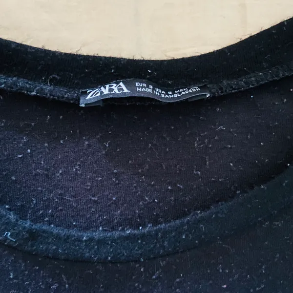ZARA Black Cropped Tee - Image 3