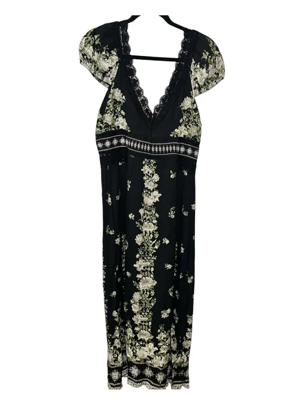 Alice + Olivia Rose Free Falling Floral Lace Midi Dress Size 10 NWT $695 - Image 4