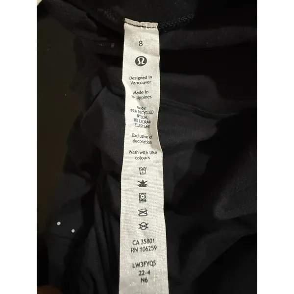 Lululemon Rulu Mock‎ Neck Long Sleeve Black Thumbholes Running Top Size 8 - Image 4
