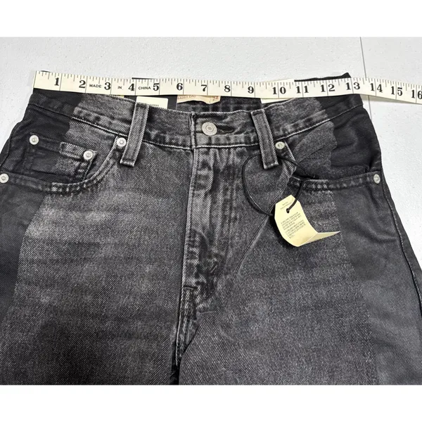 Levi's Premium Women Baggy Dad Straight Leg Mid Rise Jeans 24 Black Side Stripes - Image 12