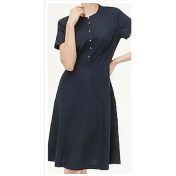 J. Crew dress size 4 blue short sleeve button up midi - Image 3