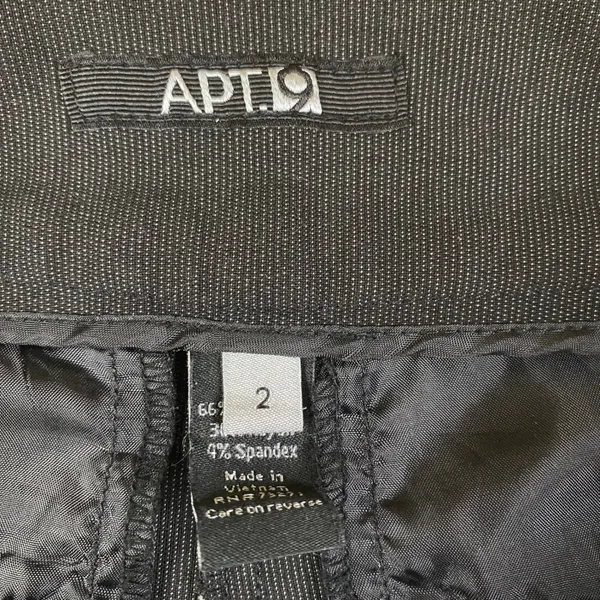 APT 9 Women's Black Dress Pants Trousers Wide‎ Leg Work Career Business Sz 2 EUC - Image 6