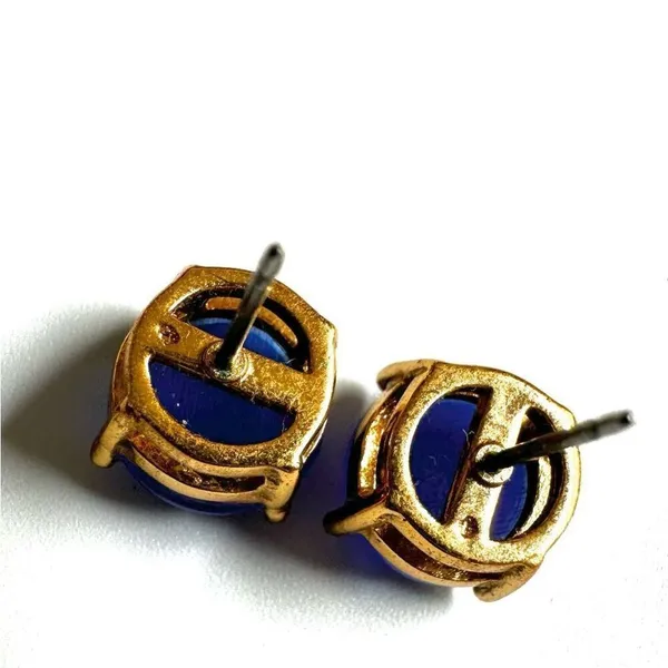 Blue and gold tone post earrings - Image 5
