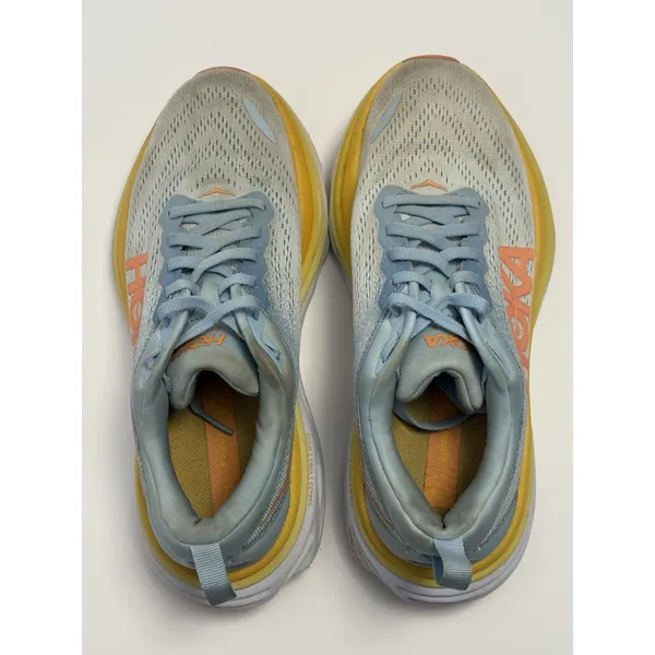 HOKA One One Bondi 8 Womens 7B Yellow Running Shoes Cushioned Athletic Sneakers - Image 9
