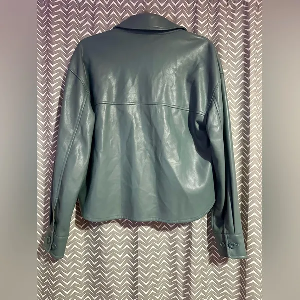 7 For All Mankind | Faux Leather Shirt Jacket, size S - Image 4