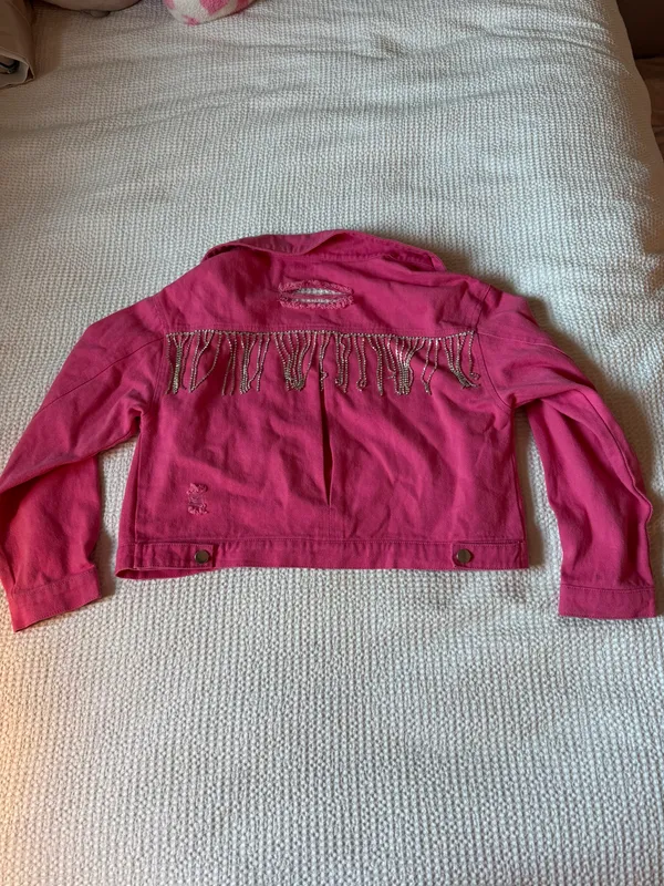 Pink Denim Jacket Size M - Image 6
