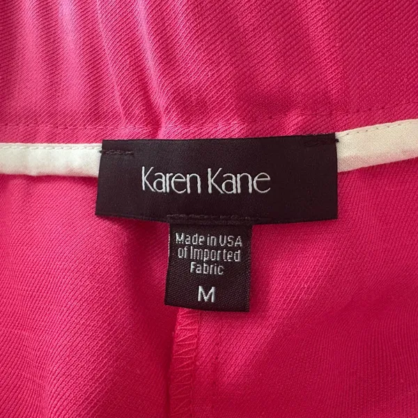 Karen Kane Pollee‎ High Rise Pleat Front Shorts Hot Pink Linen Blend Size Medium - Image 4