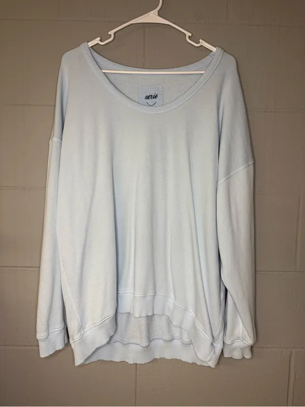Aerie Summer Daze “Lets Go Coconuts” Beachy Scoop-Neck Cotton Sweatshirt Sz Med - Image 3