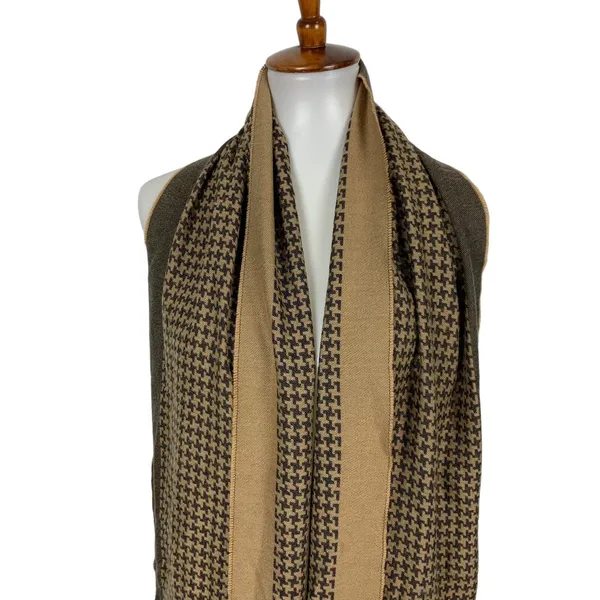 Valentin Fraas Unisex Fringe Scarf Brown Plaid Cozy Winter Blanket Wrap - Image 2