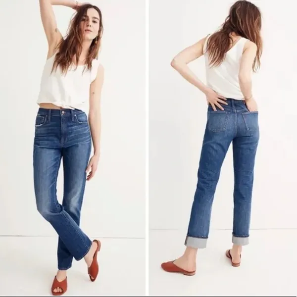 Madewell The High-Rise Slim Boyjean in Medium Blue Wash Style‎ s 26 - Image 2