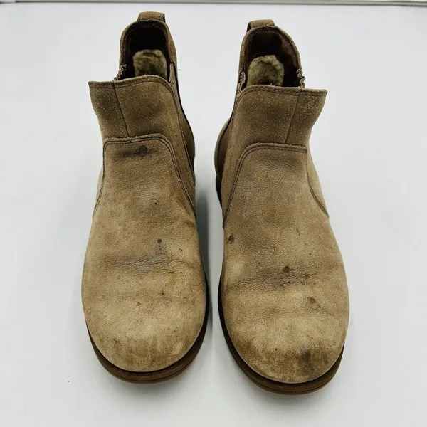 UGG Women’s Brown Suede Chelsea Boots 1009210 Size 7 Fur Lined - Image 2