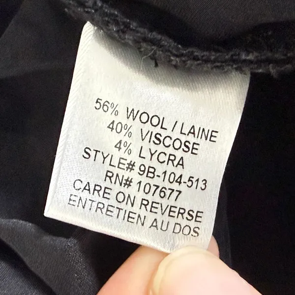 Alice + Olivia Black Wool Blend Cuffed Straight Leg Trousers Pants 9B-104-513‎ 6 - Image 8