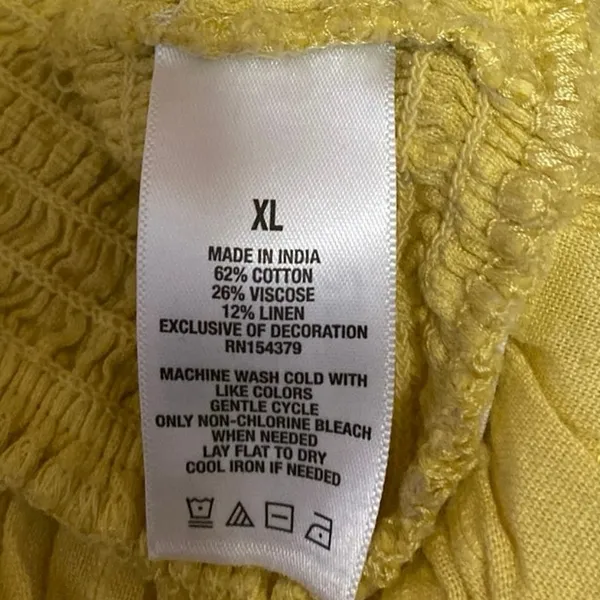 Aeropostale Women's Yellow Sleeveless Ruffle Lace Up Peplum Tank Crop Top Sz XL - Image 5