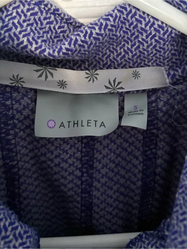 Athleta Criss Cross Hope Full-Zip Athletic Jacket Blue Patterned Size Small - Image 4