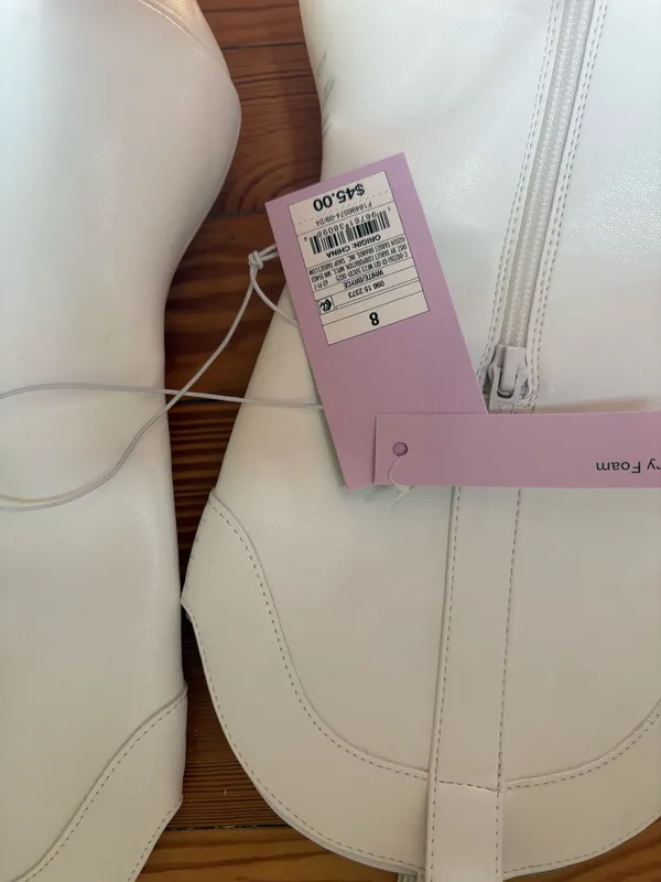 Wild Fable Women's Bryce Heeled Western Cowboy Boots in white faux leather - Image 10
