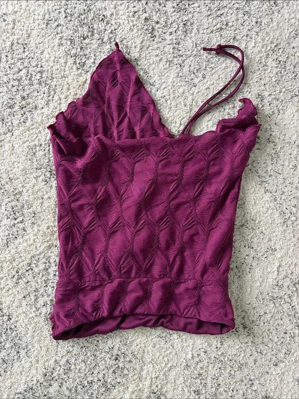 Silence + Noise Urban Outfitters Strapless Ruched Tube Top in Deep Berry M - Image 3