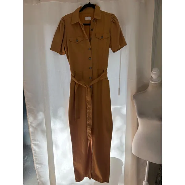 Boyish The Vincent Jumpsuit in Gold Rush Size Large - Image 3