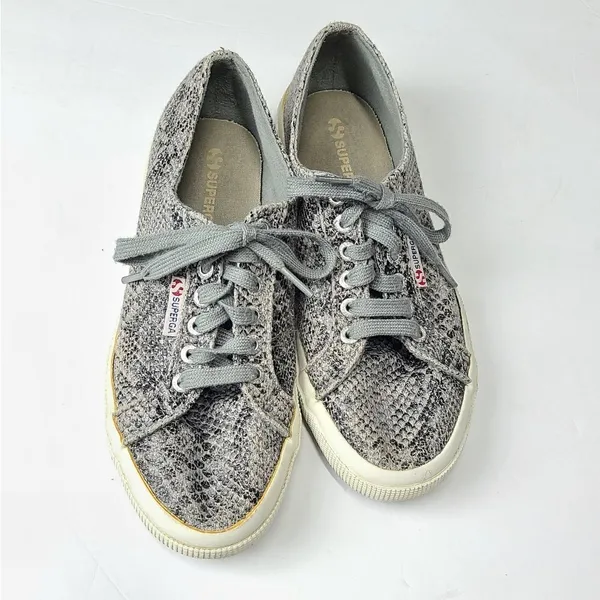 ‎Superga Snakeskin Leather Fashion Sneakers Size 9.5 - Image 4