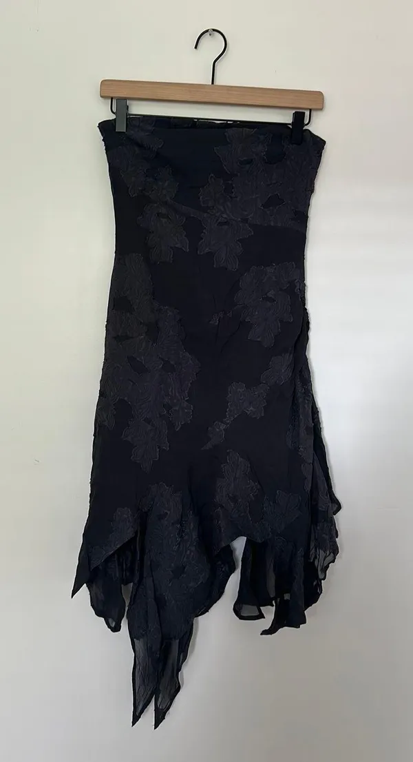 Collusion jacquard bandeau asymmetric dress in gray - Image 6
