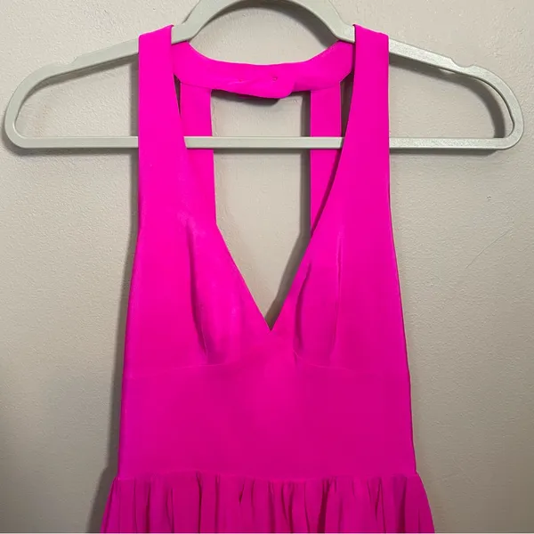 Amanda Uprichard 100% Silk Hot Pink Dress - Image 12