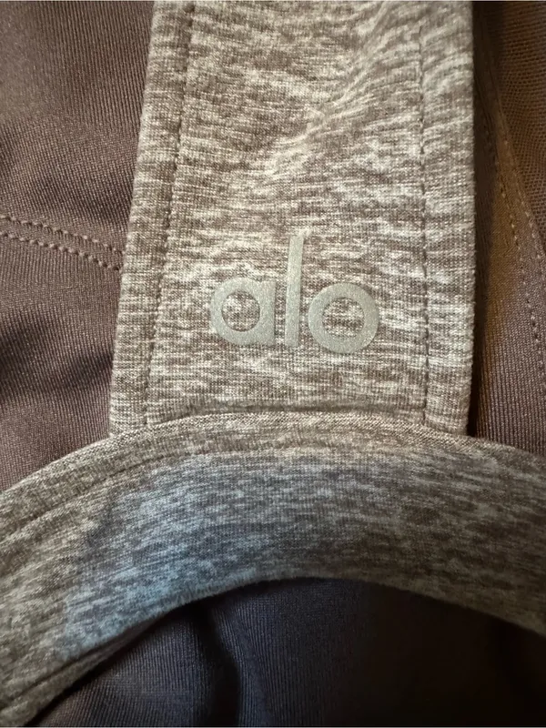 ALO Yoga Heather High-Neck Racerback Sports Bra - Image 3