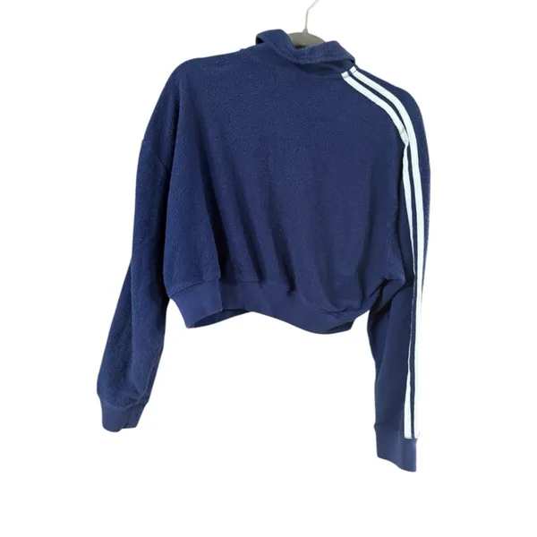 Women's PINK Victoria's Secret Navy Blue Cropped Sweatshirt M - Image 9